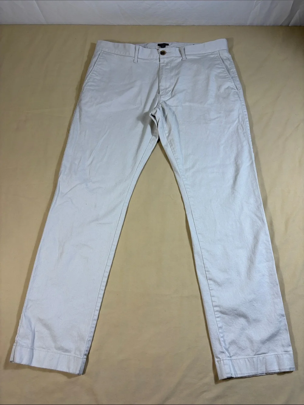 J.Crew Flex Mens 33x30 Slim Fit Chino Pants Light Khaki Tan Twill Trousers